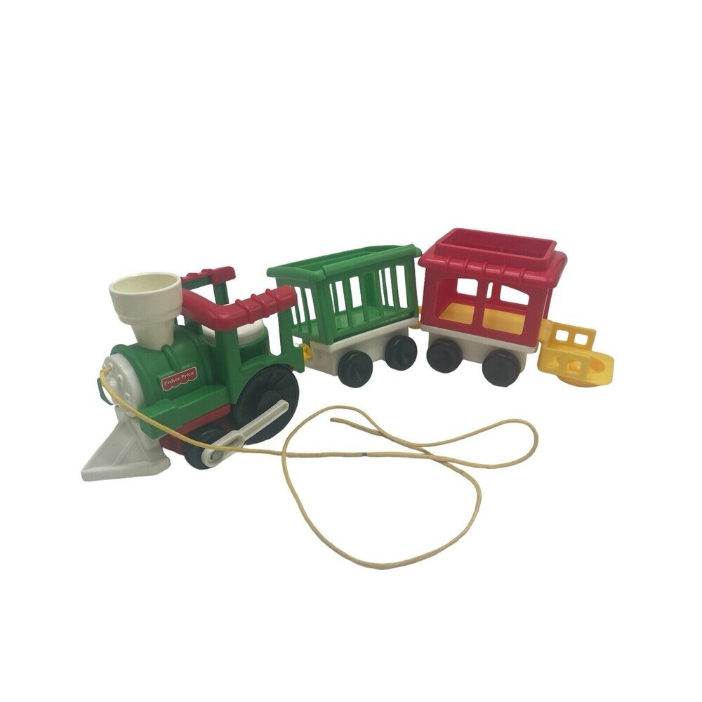 Vintage Collectible Fisher Price 3-piece Train Toy RARE